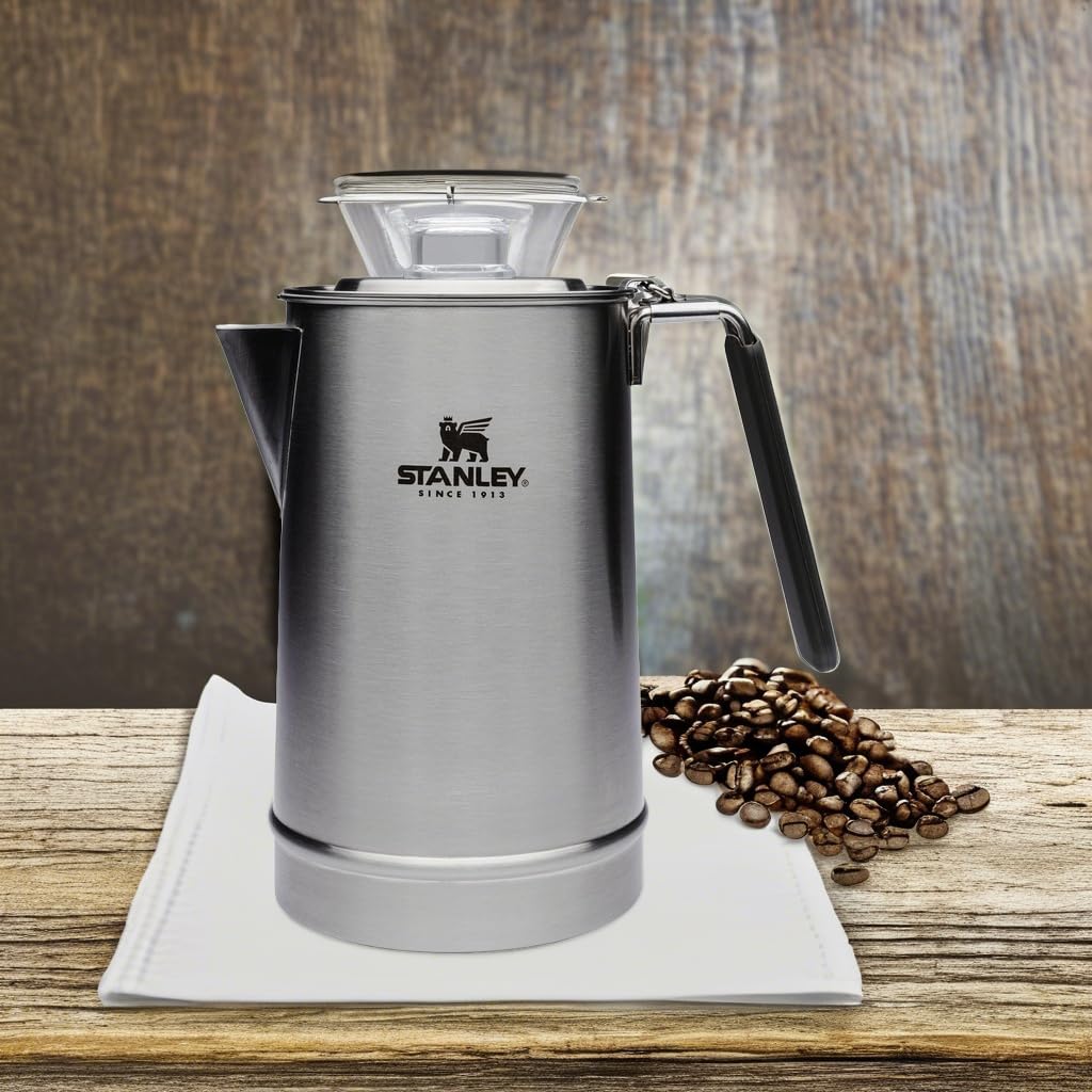 STANLEY Hold Tight percolator ready to serve six cups of hot coffee