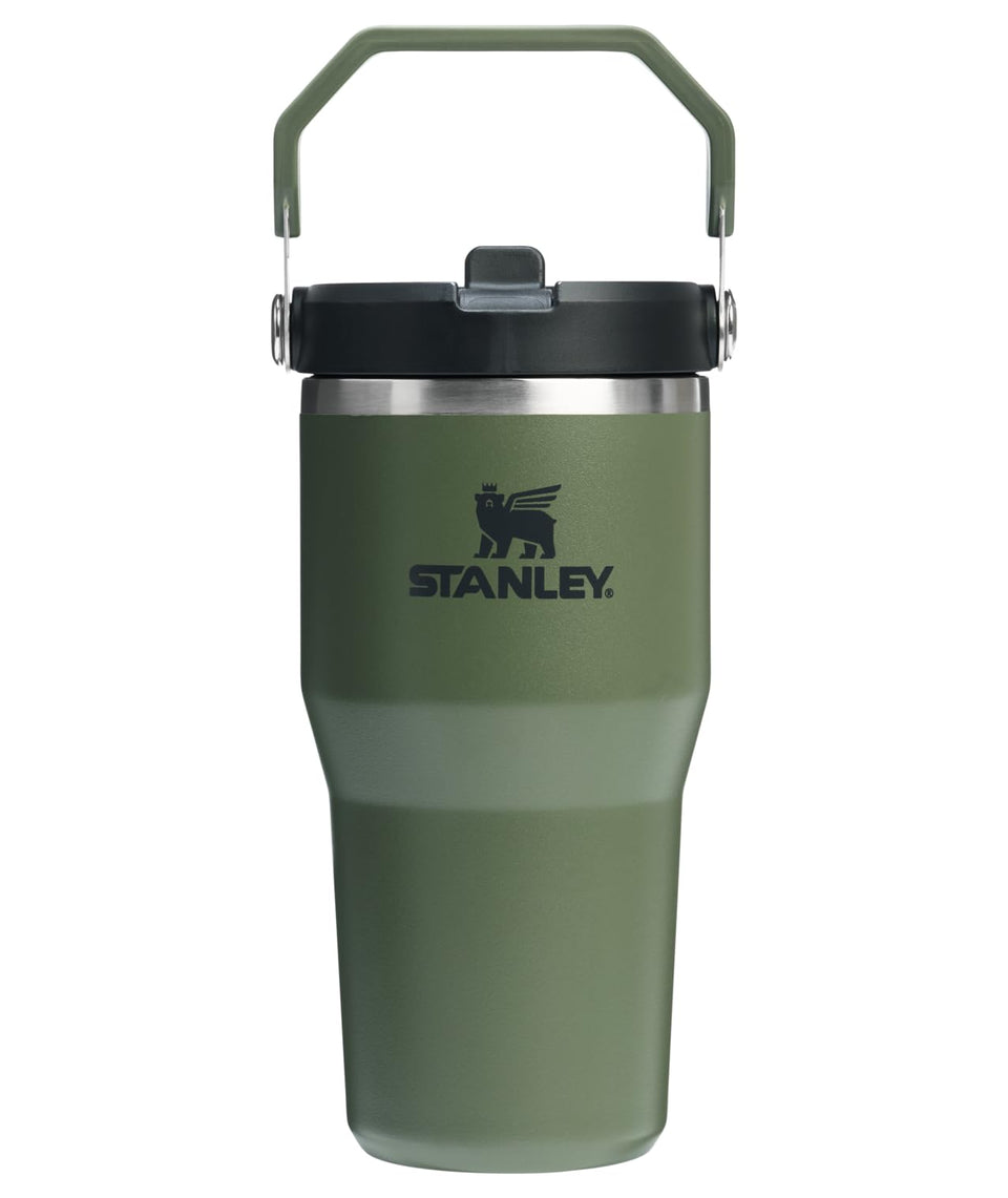 STANLEY IceFlow 2.0 tumbler with flip straw lid, dried pine finish, leakproof on-the-go hydration