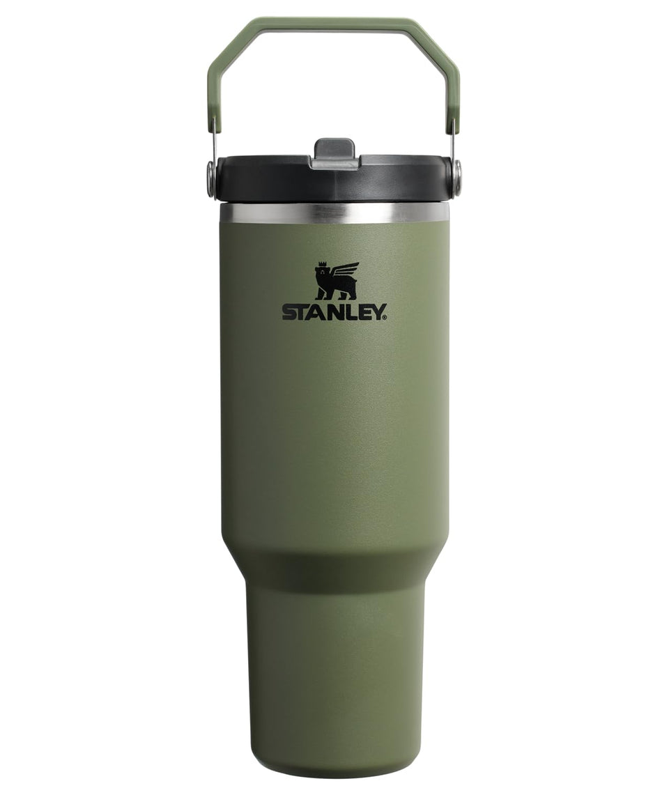 Stanley IceFlow 2.0 flip-straw tumbler with handle, 40 oz capacity, keeps drinks cold on the go.