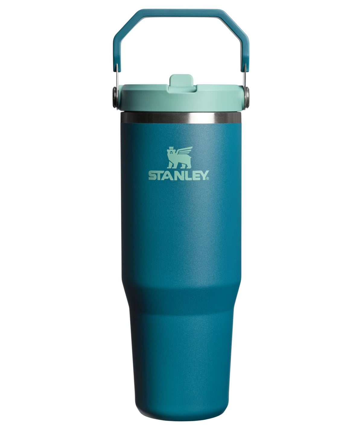 Stanley IceFlow 2.0 flip straw tumbler with teal finish keeps drinks cold on the go.