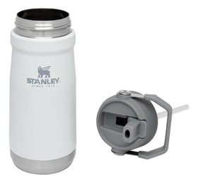 STANLEY IceFlow bottle with straw extended for quick sipping during workouts.