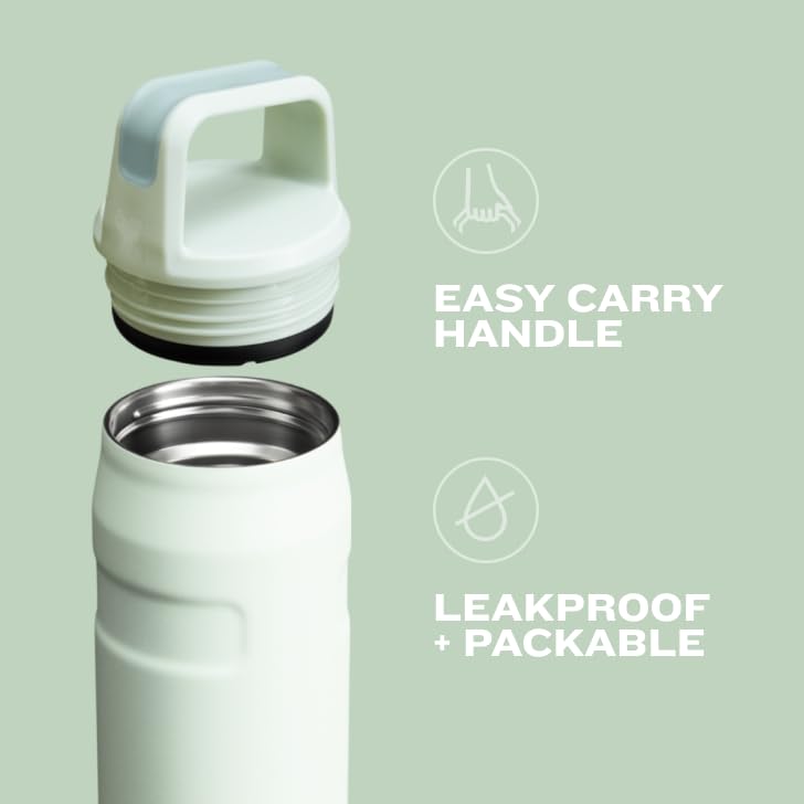 Stanley IceFlow cap and carry bottle stainless steel construction keeps beverages cold and durable