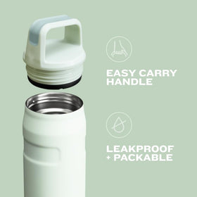 Stanley IceFlow cap and carry bottle stainless steel construction keeps beverages cold and durable