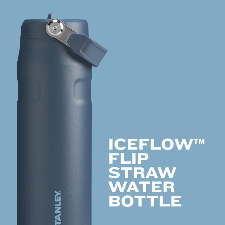 Stanley IceFlow bottle featuring leak-resistant lid and replaceable seal.