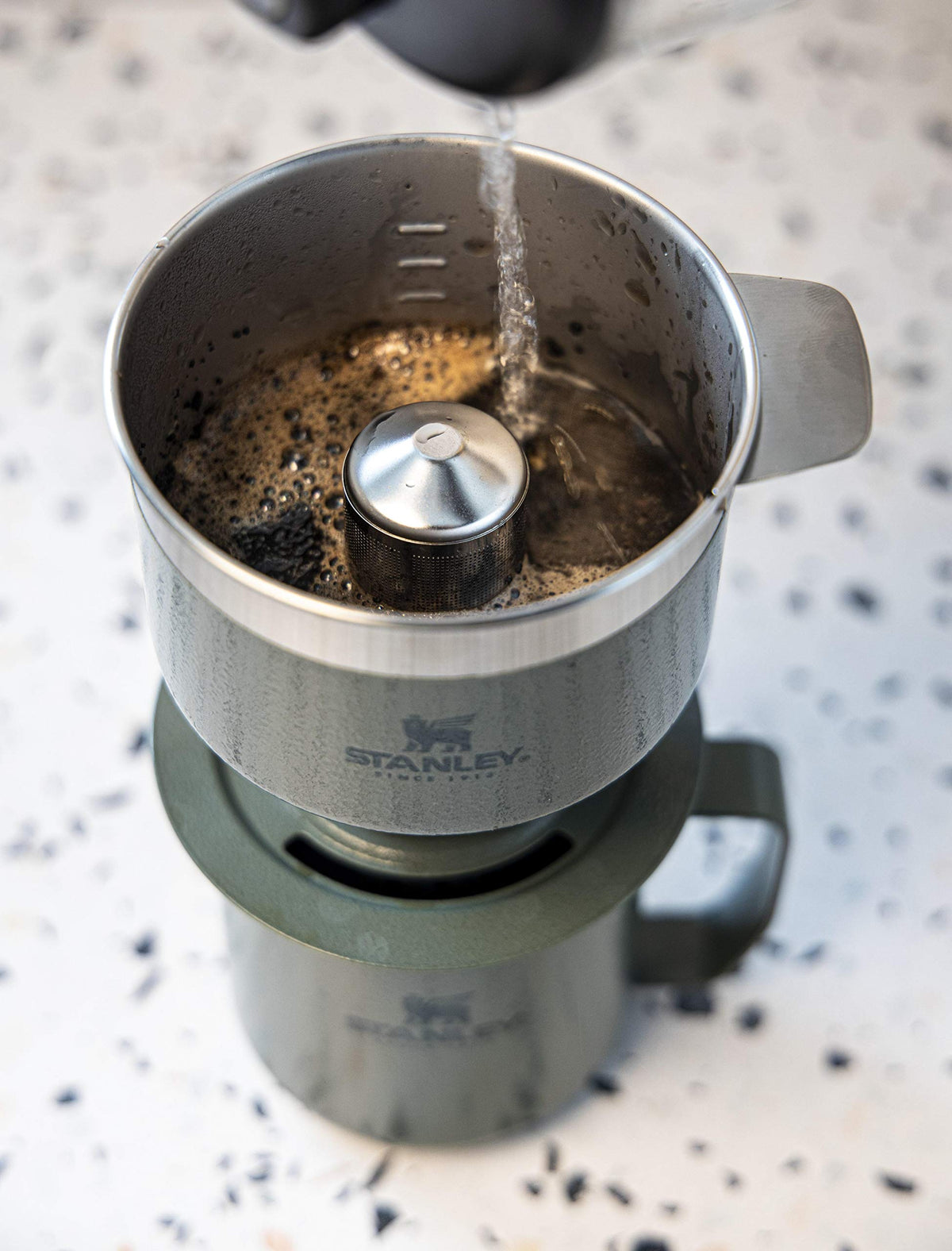 STANLEY Perfect Brew Pour Over compact setup ideal for small kitchens and travel.