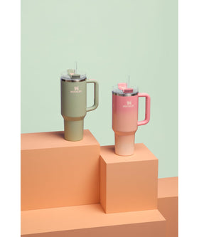 FlowState lid showing three-position design for versatile sipping on the go.