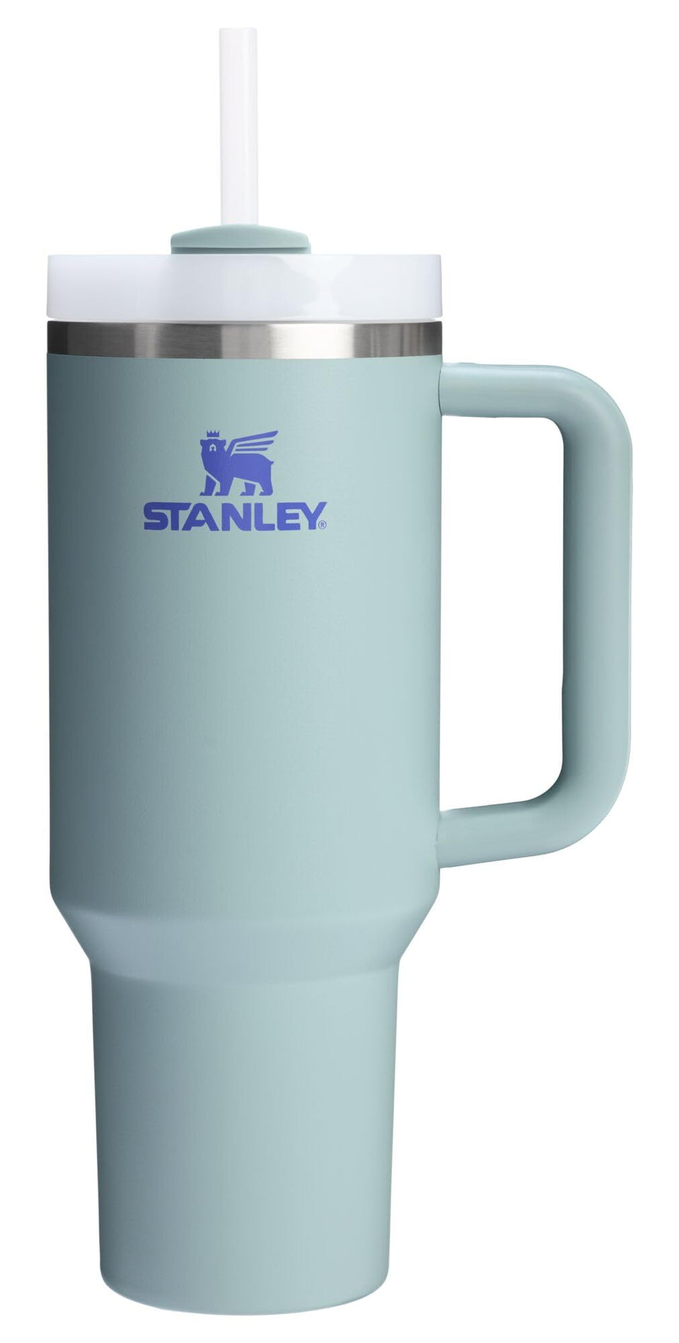 Stanley Quencher H2.0 40 oz with handle and straw, ideal for on-the-go cold refreshments.