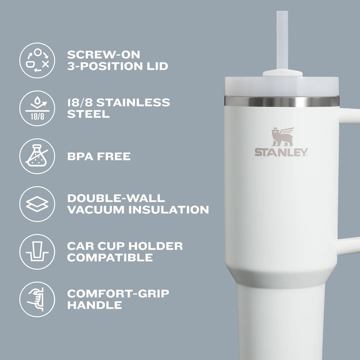 FlowState lid in action showing straw position for splash-resistant sipping.