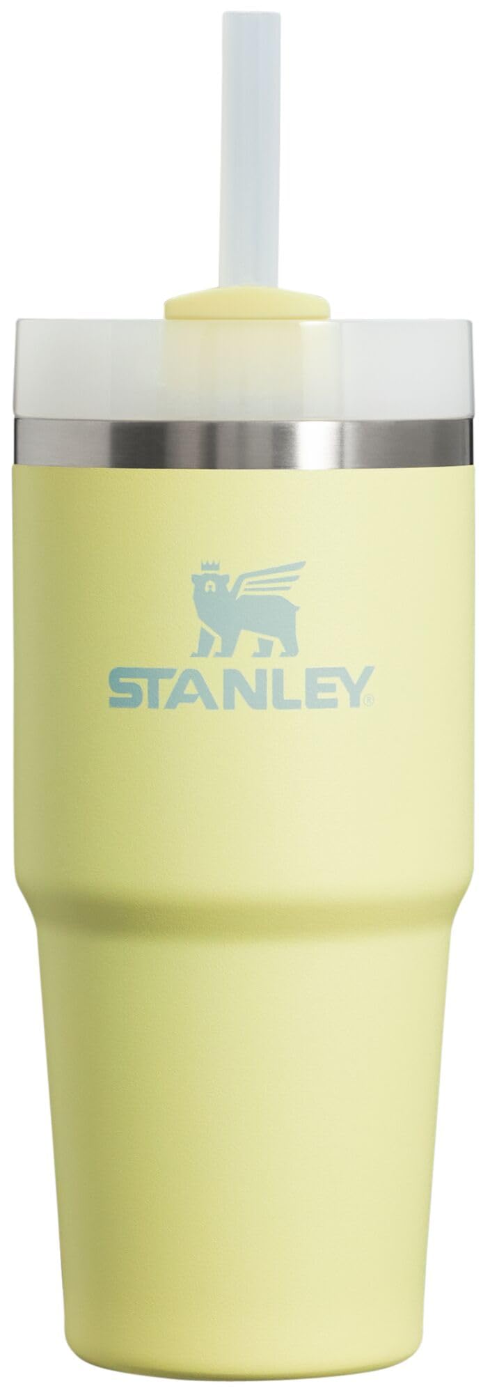 Stanley Quencher H2.0 FlowState lid closed for spill-resistant sipping.