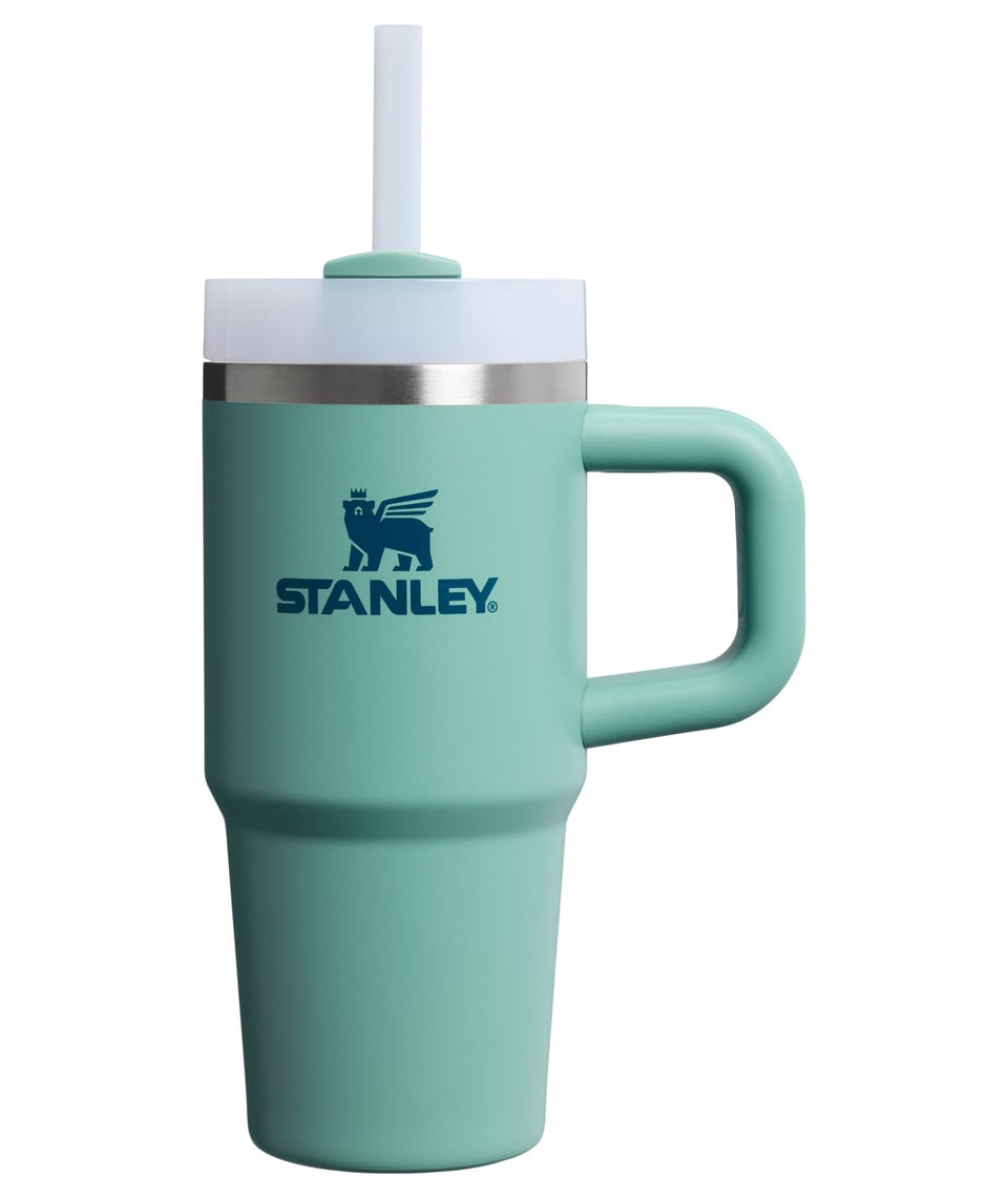 STANLEY Quencher H2.0 14oz front view with handle for easy carrying and daily hydration.