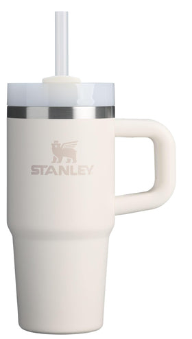 STANLEY Quencher H2.0 14oz cream with handle and straw for easy on-the-go hydration.