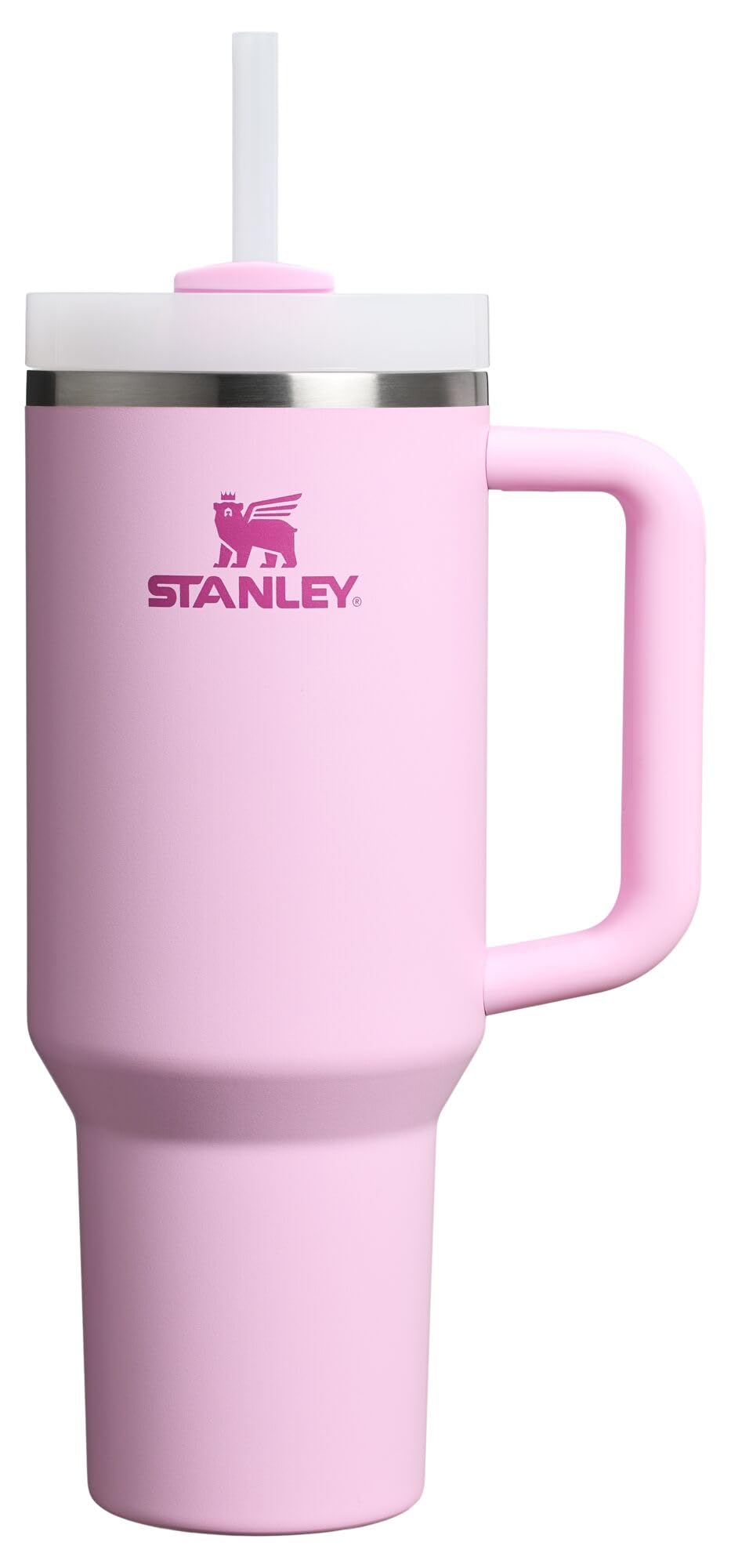 STANLEY Quencher H2.0 40 oz with handle and straw for easy transport.
