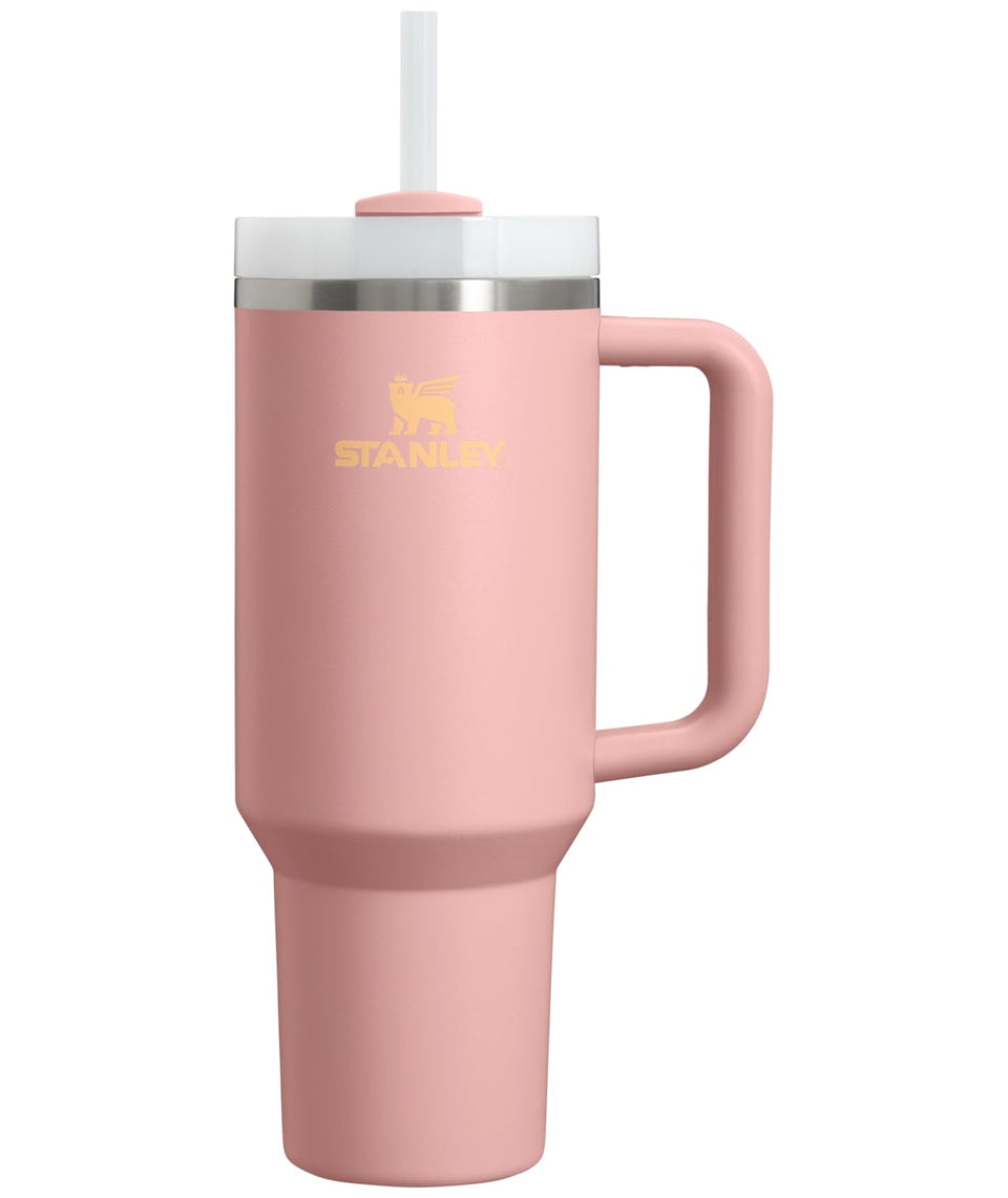 Stanley Quencher H2.0 tumbler with handle and straw enabling spill-resistant sipping and easy travel