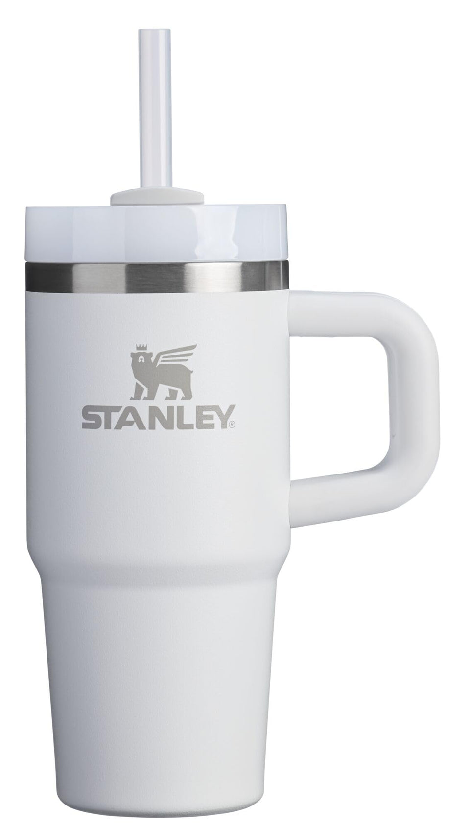 STANLEY Quencher H2.0 FlowState lid in three-position mode for leak resistance.