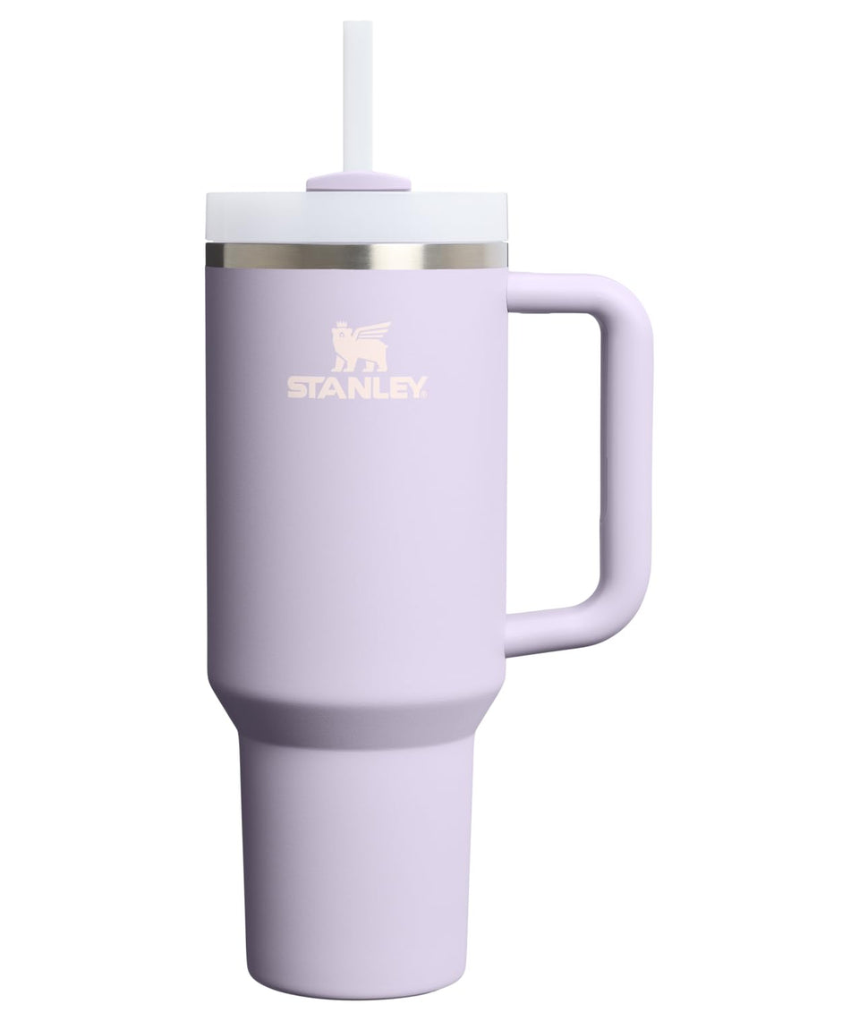 Stanley Quencher H2.0 40oz purple dust with FlowState lid for travel-ready hydration.