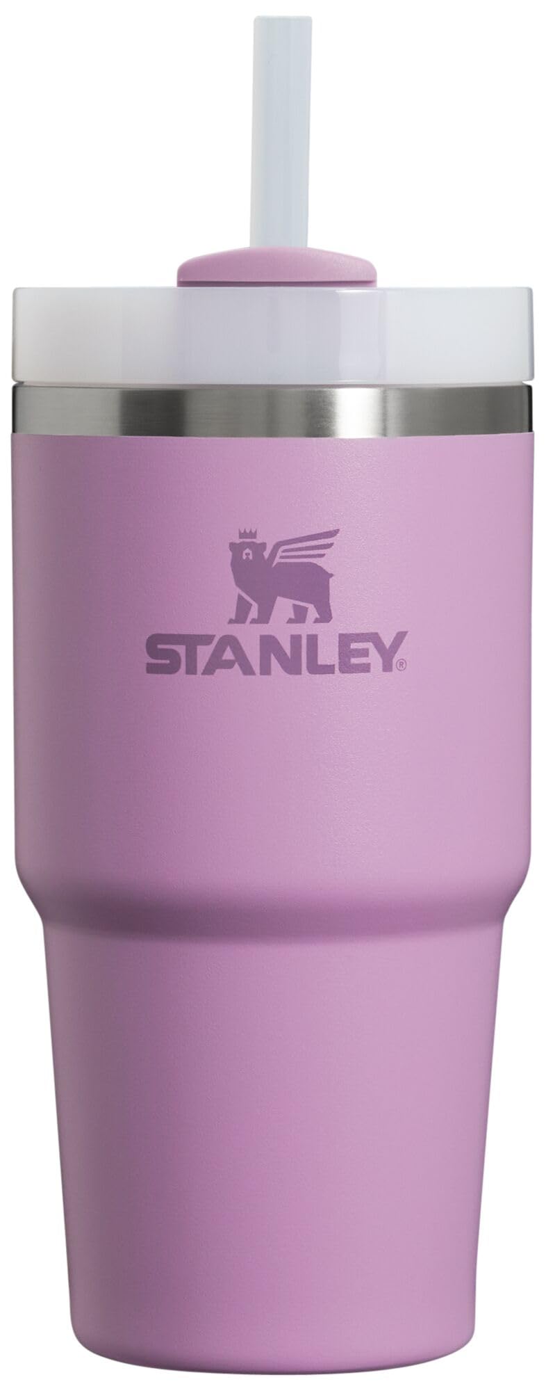 STANLEY Quencher H2.0 20 oz lilac tumbler keeps beverages cold for hours.