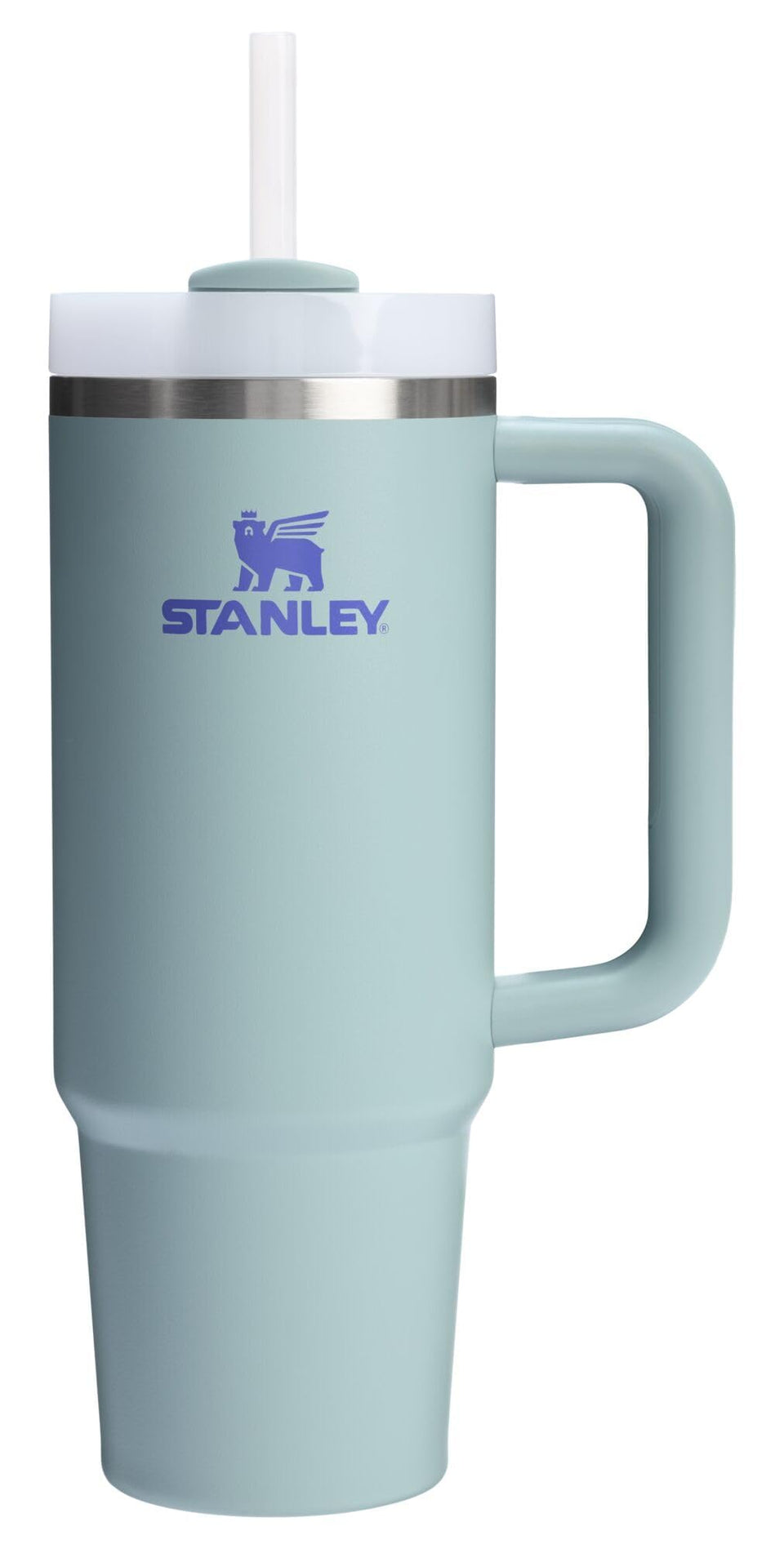 STANLEY Quencher H2.0 30 oz with handle and straw, Blue Cactus, keeps drinks cold for hours.
