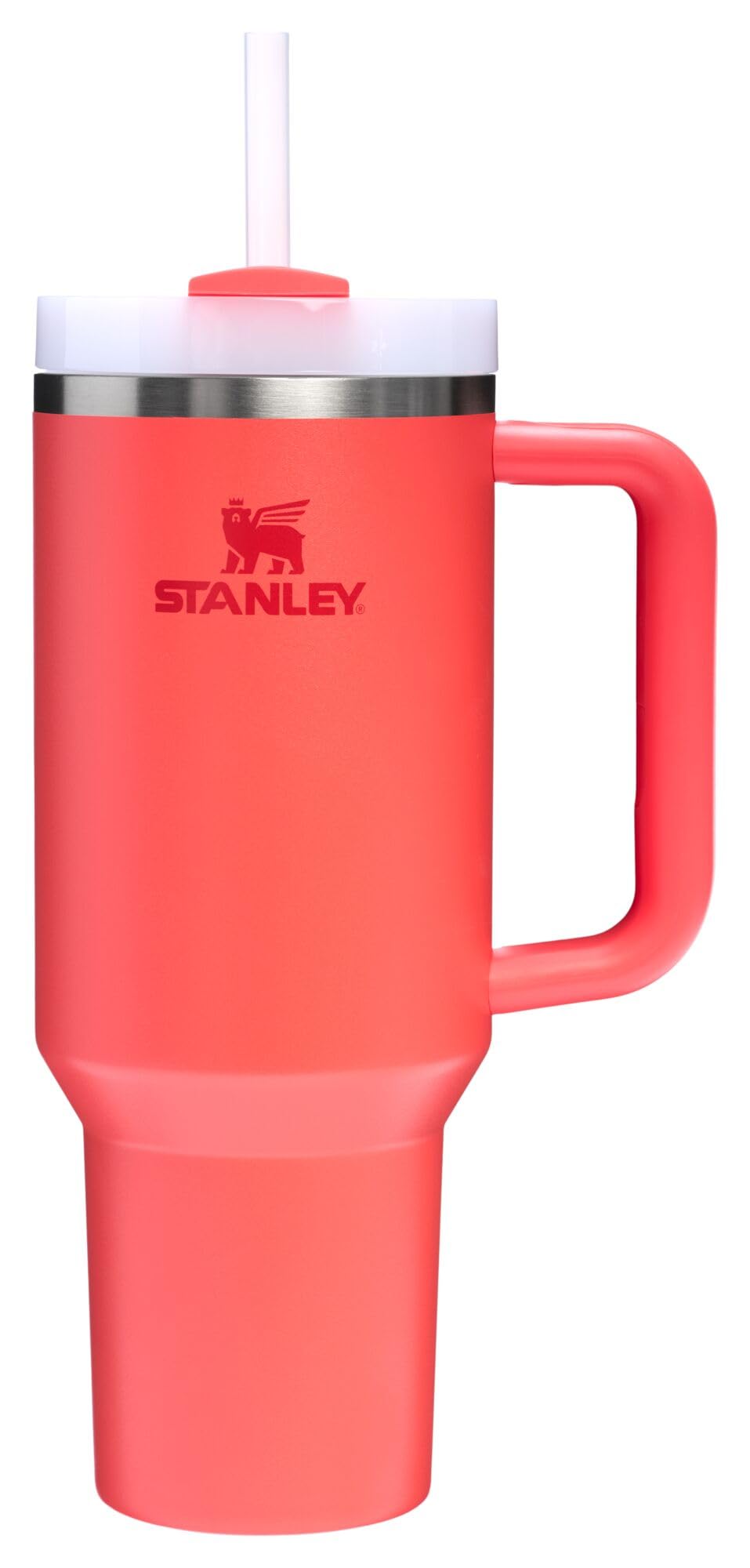 Stanley Quencher H2.0 with FlowState lid showing spill-resistant design for on-the-go hydration.