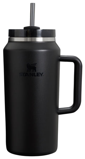 Stanley Quencher H2.0 64oz tumbler with black handle for all-day hydration.