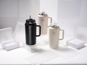 Stanley Quencher H2.0 64oz tumbler FlowState lid in black.