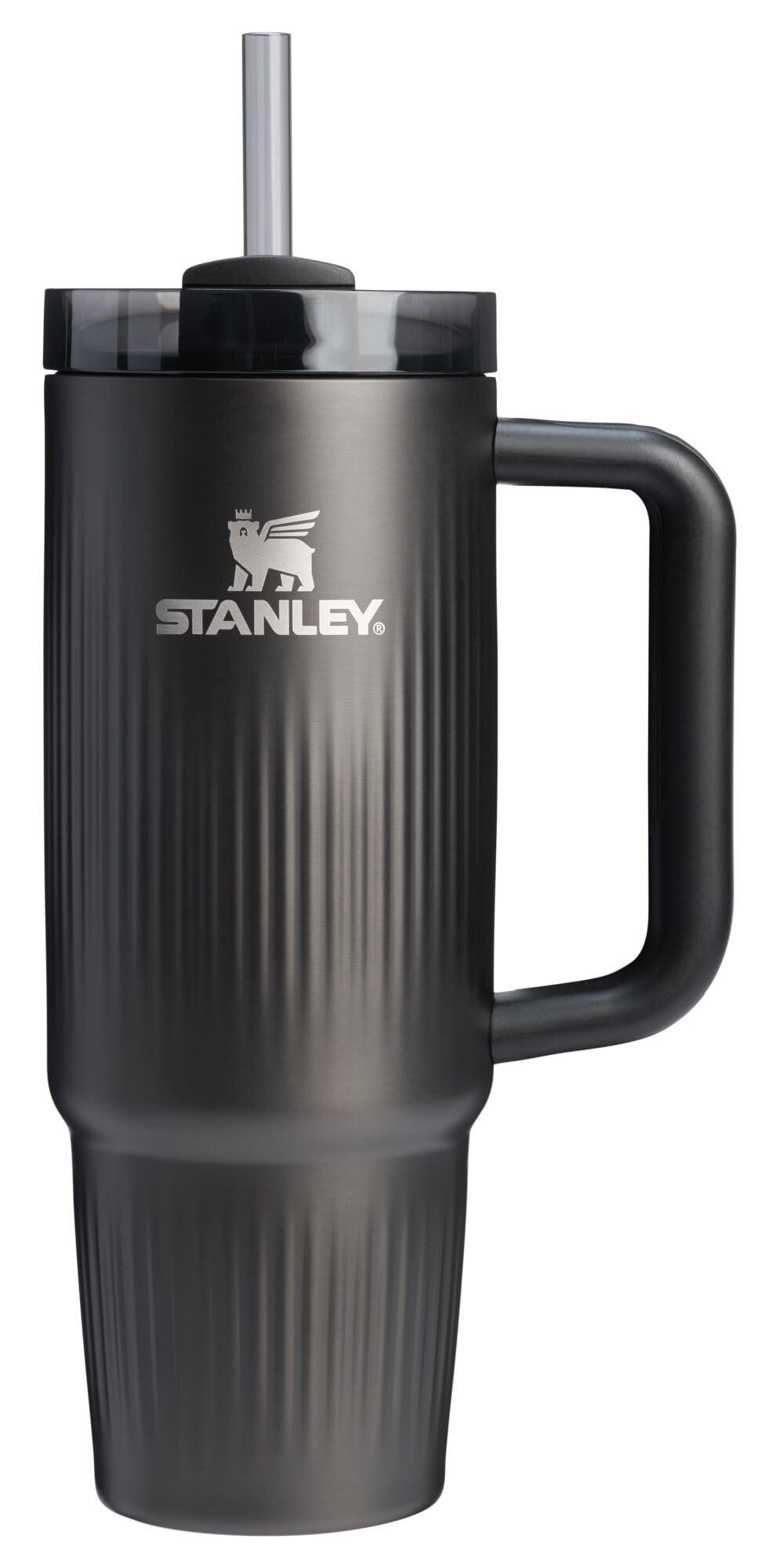 STANLEY Quencher H2.0 fluted black with handle and straw for all-day cold drinks on the go