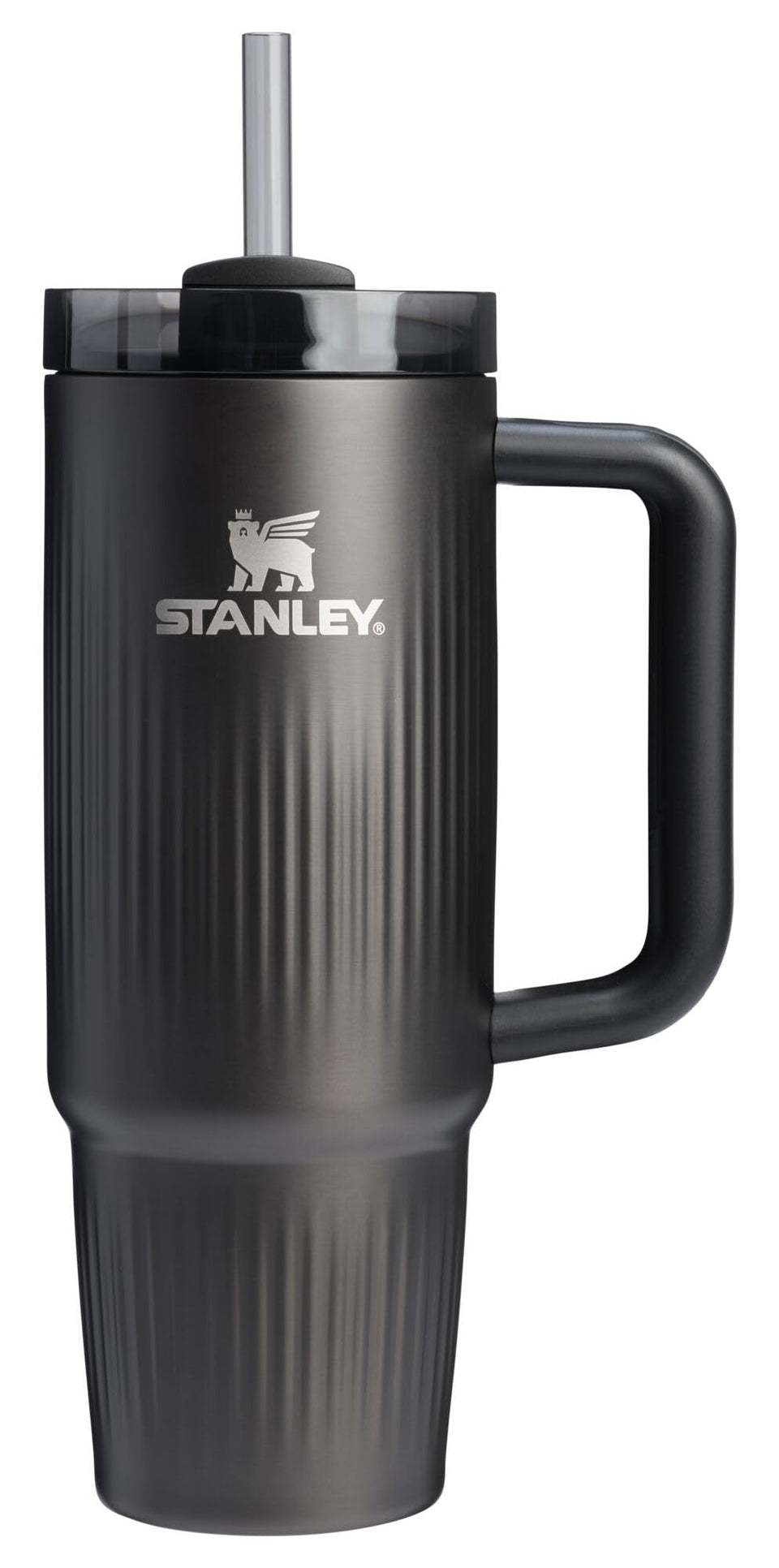 STANLEY Quencher H2.0 fluted black with handle and straw for all-day cold drinks on the go