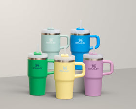 STANLEY Quencher H20 leak-resistant lid with secure seal during movement.