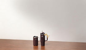 Stanley Quencher H20 Tumbler with cupholder-friendly base ensures travel convenience.