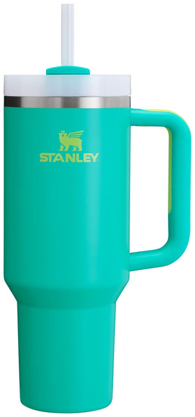 Stanley Quencher H2.0 teal 40oz tumbler with handle and straw for on-the-go hydration.