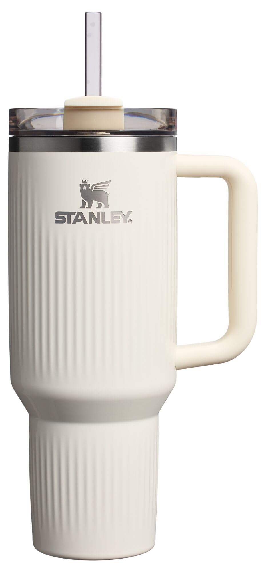 Stanley Quencher H2.0 with handle and straw keeps beverages cold on the go.