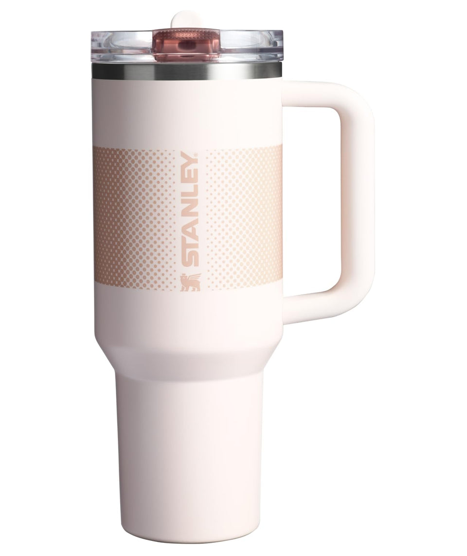 Stanley Quencher ProTour with flip-straw-lid enables spill-free sipping during travel.