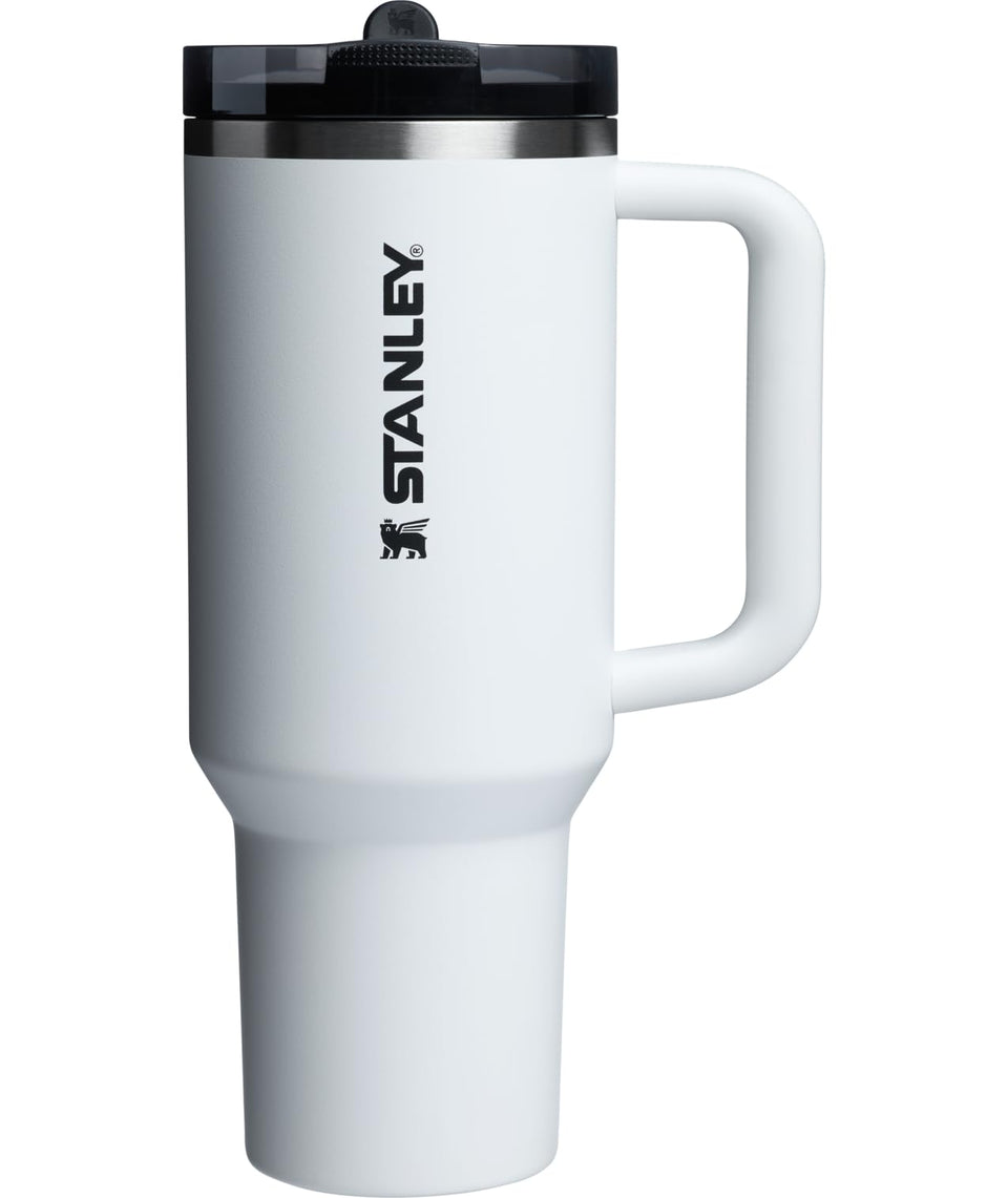 Stanley Quencher ProTour flip straw lid close-up showing spill-resistant design for on-the-go hydration.