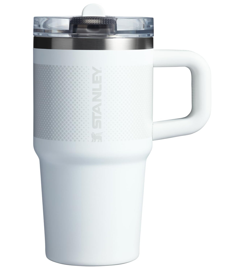 STANLEY Quencher ProTour with flip straw lid demonstrates leakproof design for on-the-go hydration.
