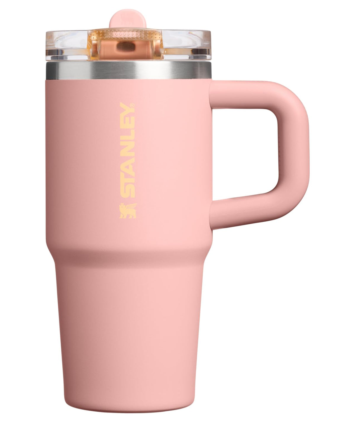 Stanley Quencher ProTour Flip Straw with Peach Rose finish, leakproof lid for spill-free hydration on the go.
