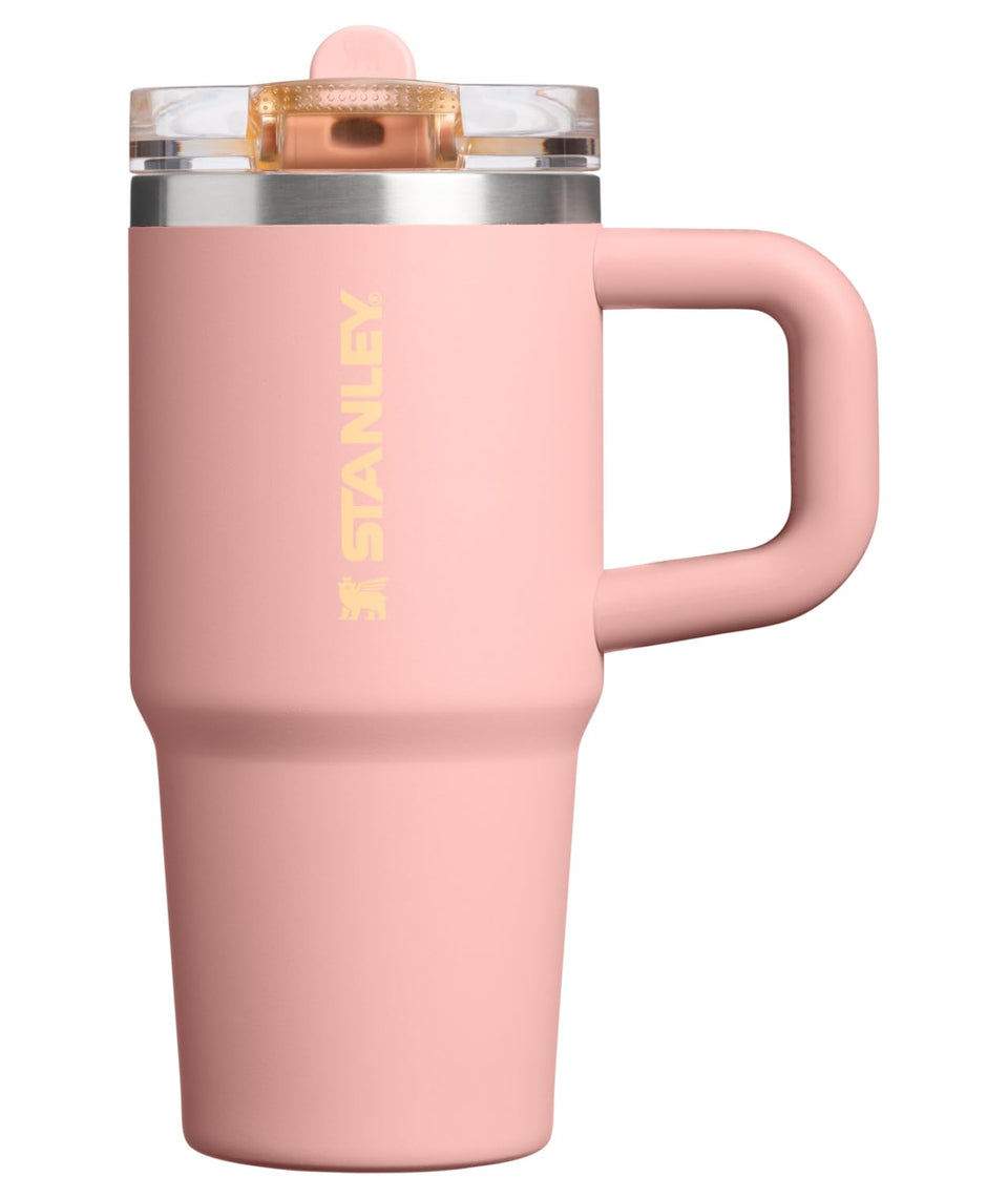 Stanley Quencher ProTour Flip Straw with Peach Rose finish, leakproof lid for spill-free hydration on the go.
