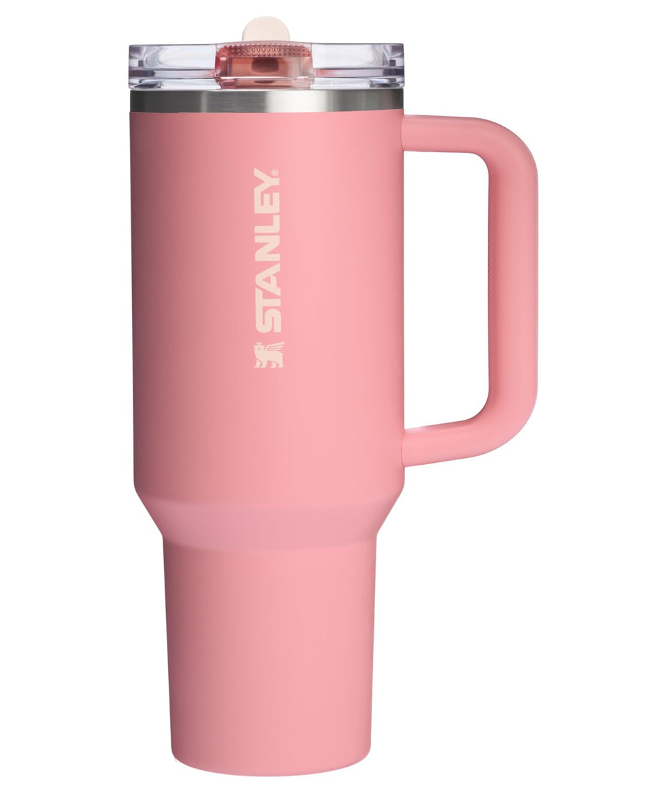 STANLEY Quencher ProTour flip straw lid in Pink Mesa for leakproof sipping on the go