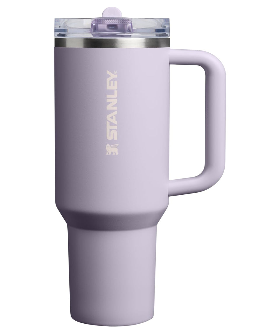 STANLEY Quencher ProTour with purple dust finish and flip straw lid keeps beverages cold on the go
