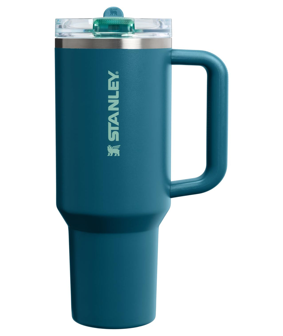 STANLEY Quencher ProTour flip straw lid on 40 oz tumbler for leakproof on-the-go sipping