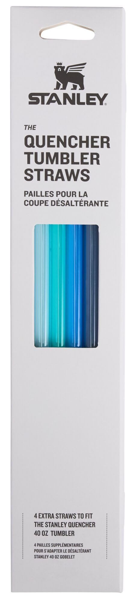 Stanley Quencher straws four-pack fit 40 oz tumbler for hot or cold drinks.