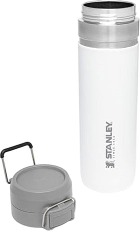 Stanley Quick Flip GO bottle fits cup holders for on-the-go hydration.