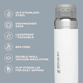 Stanley Quick Flip GO bottle double-wall insulation keeps drinks at temp.