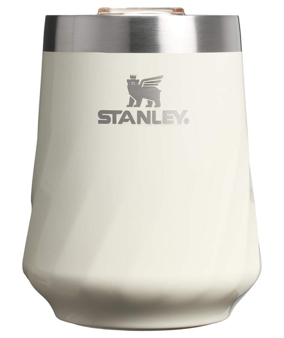 STANLEY Reserve Wine Tumbler cream gloss close-up for easy sipping.