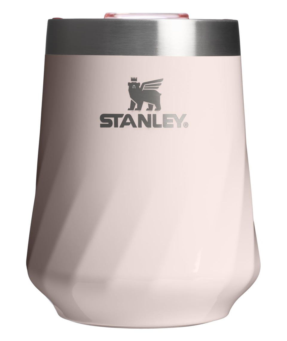 STANLEY Reserve Wine Tumbler in rose quartz gloss keeps beverages cold outdoors.