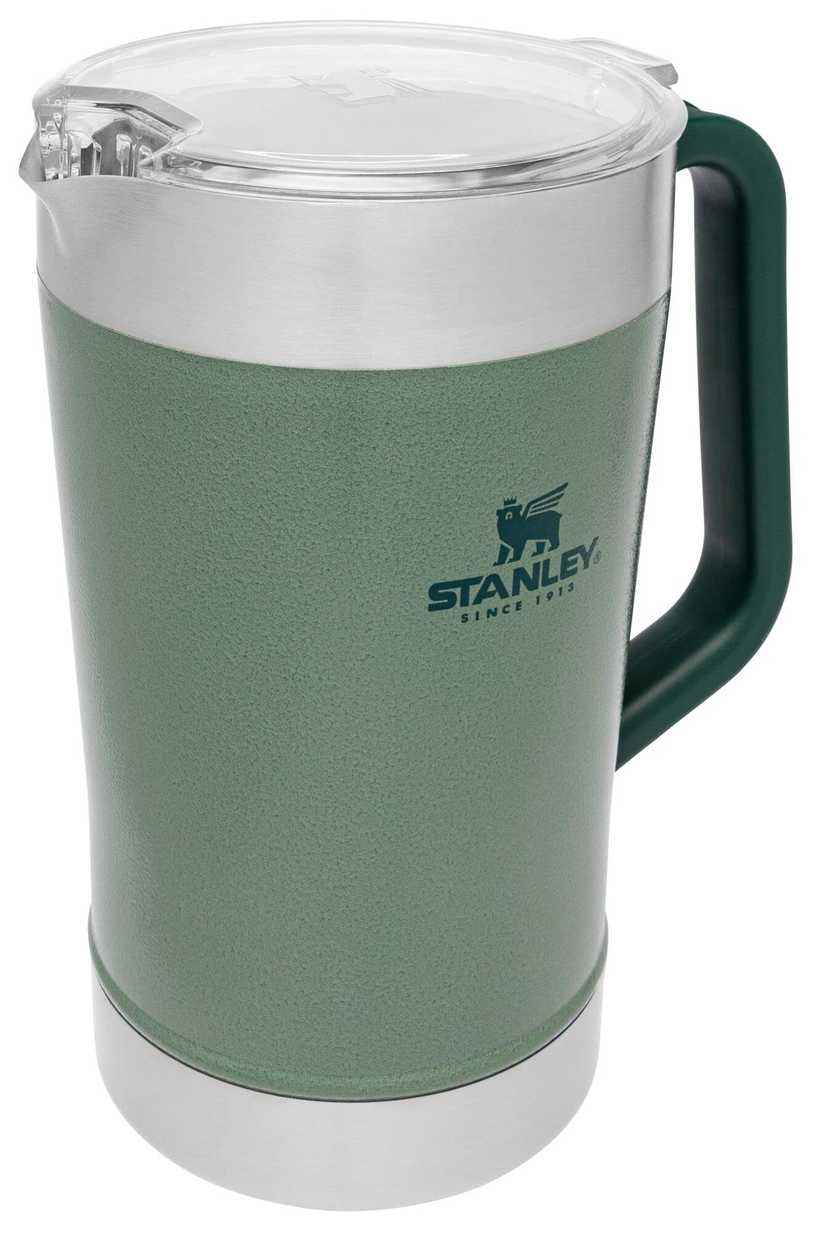 Rugged 18/8 stainless steel Stanley Stay-Chill Pitcher withstands outdoor use