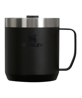 Stanley Stay Hot Camp Mug 12oz with lid keeps hot coffee on the go.