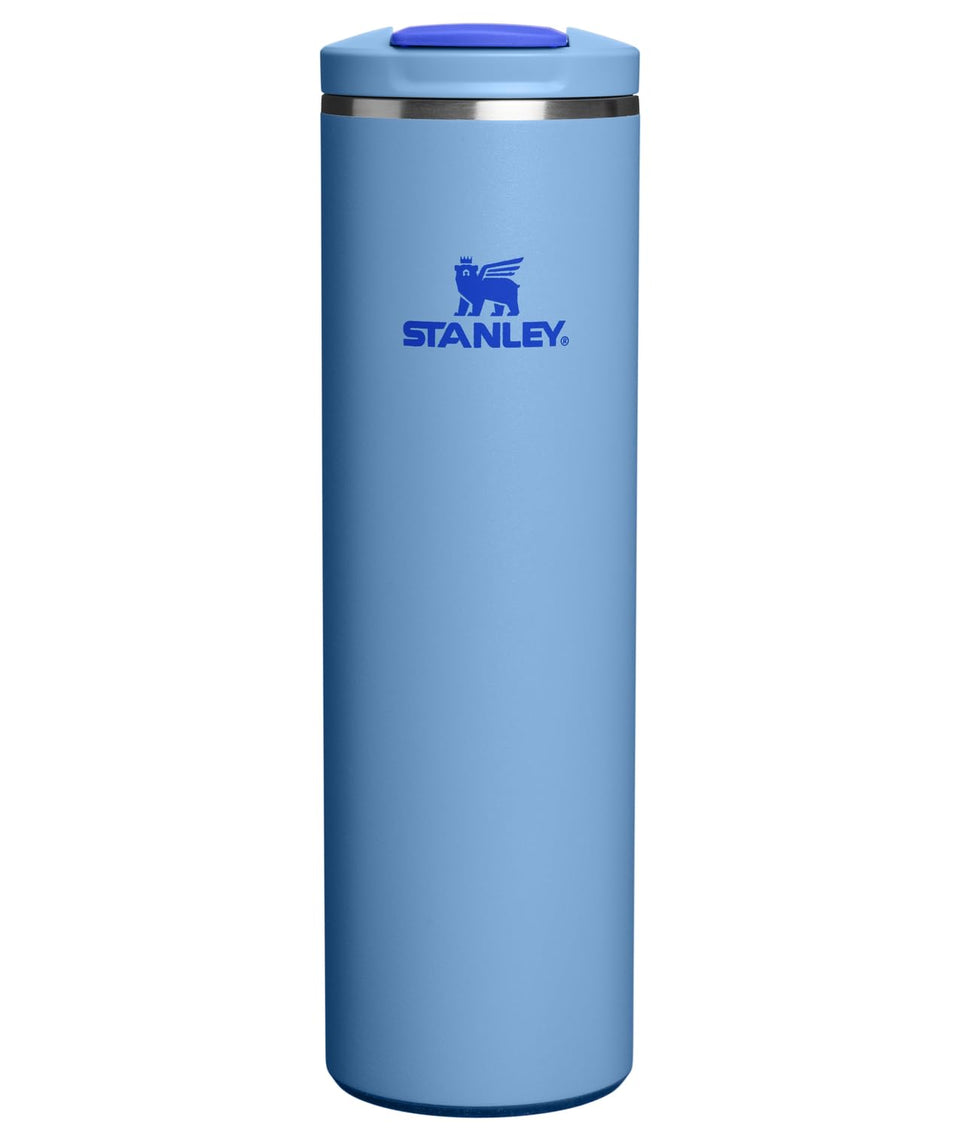 Stanley Transit FlipTop Mug blue sky, leakproof travel cup for on-the-go coffee.