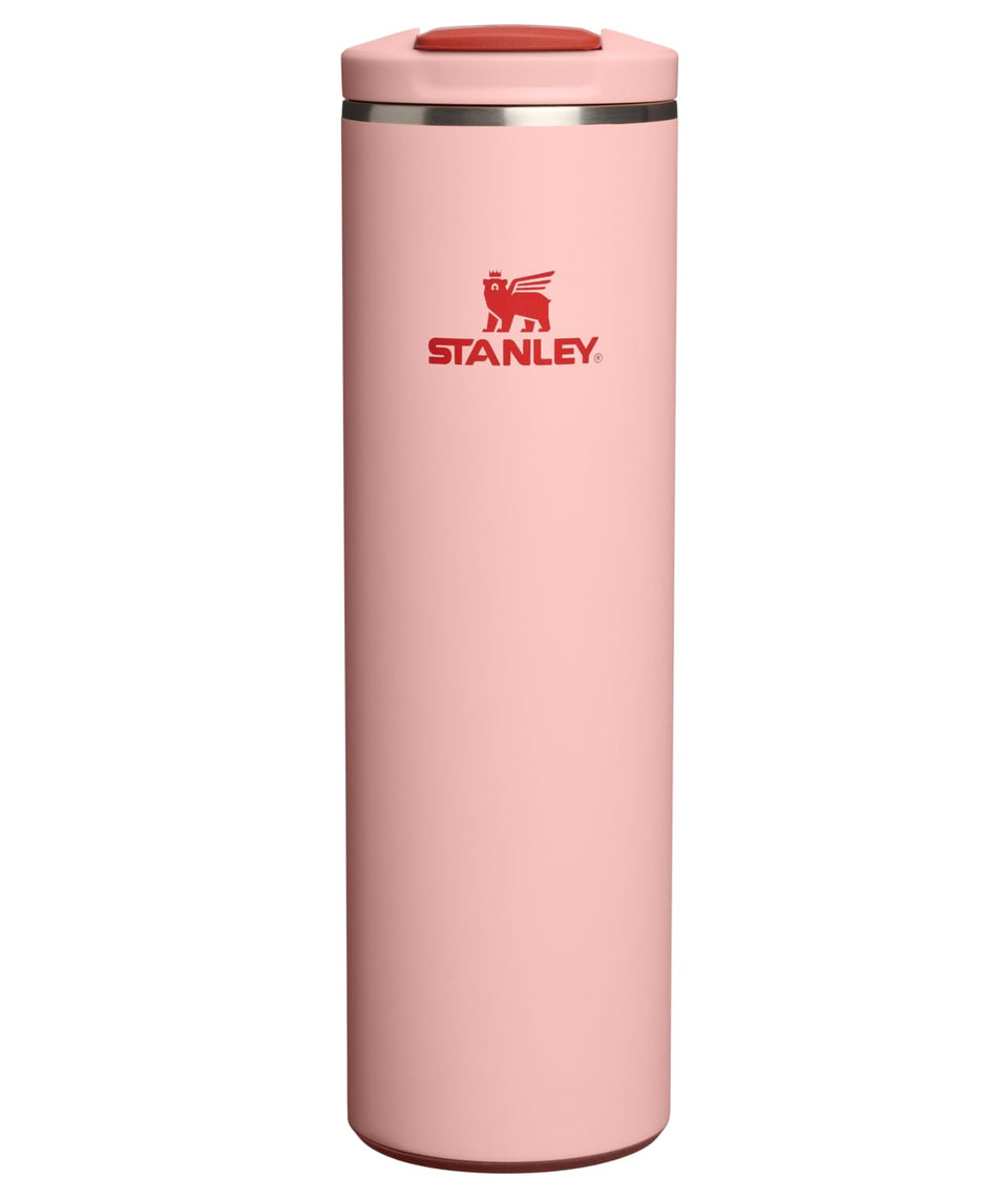 Stanley Transit FlipTop Mug Peach Rose keeps drinks hot during daily commutes.