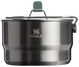 Stanley Wildfare Go 14-piece saucepan with fold-lock handle for compact camping cooking.