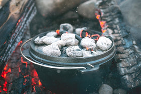 Stansport easy-clean cast iron Dutch oven after cooking