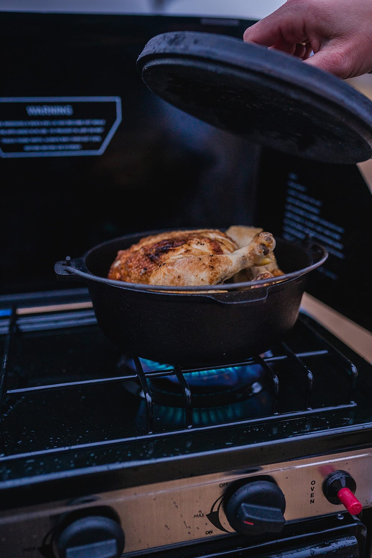 Stansport camping setup with durable Dutch oven for outdoor meals